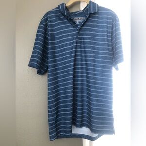 Pebble Beach Navy Striped Polo Golf Shirt